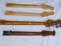 Necks with  light medium and dark tinted nitrocellulose lacquer on maple and mahogany&nbsp;&copy;&nbsp;2026&nbsp;Guitar Angel
